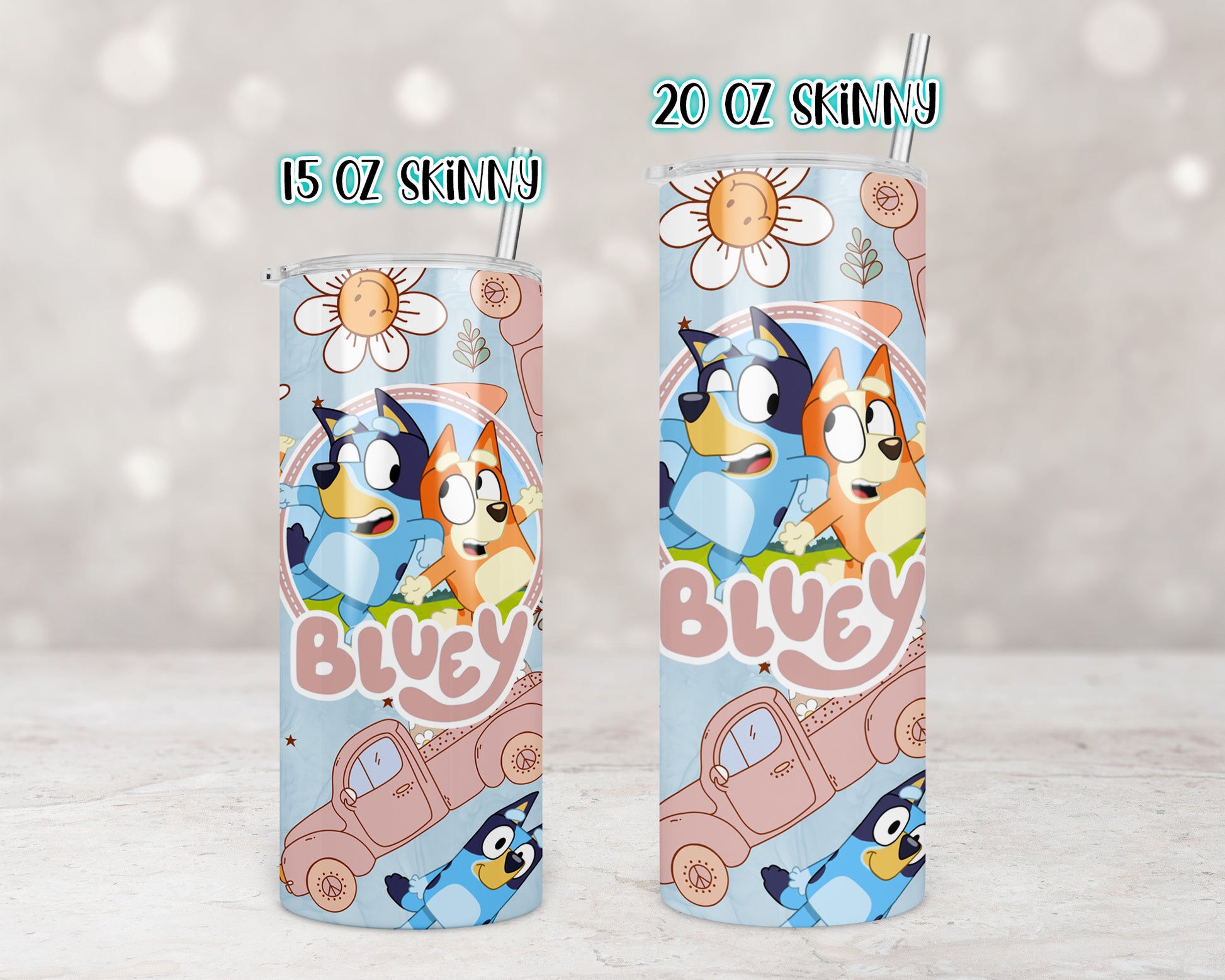 Bluey 2 Kids Tumbler Sublimation Transfer