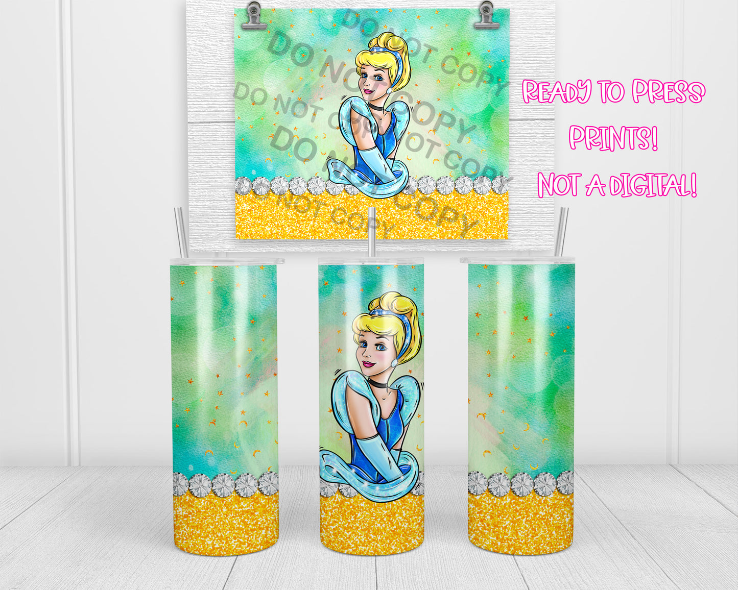 Princess Glass Slipper Tumbler Transfers