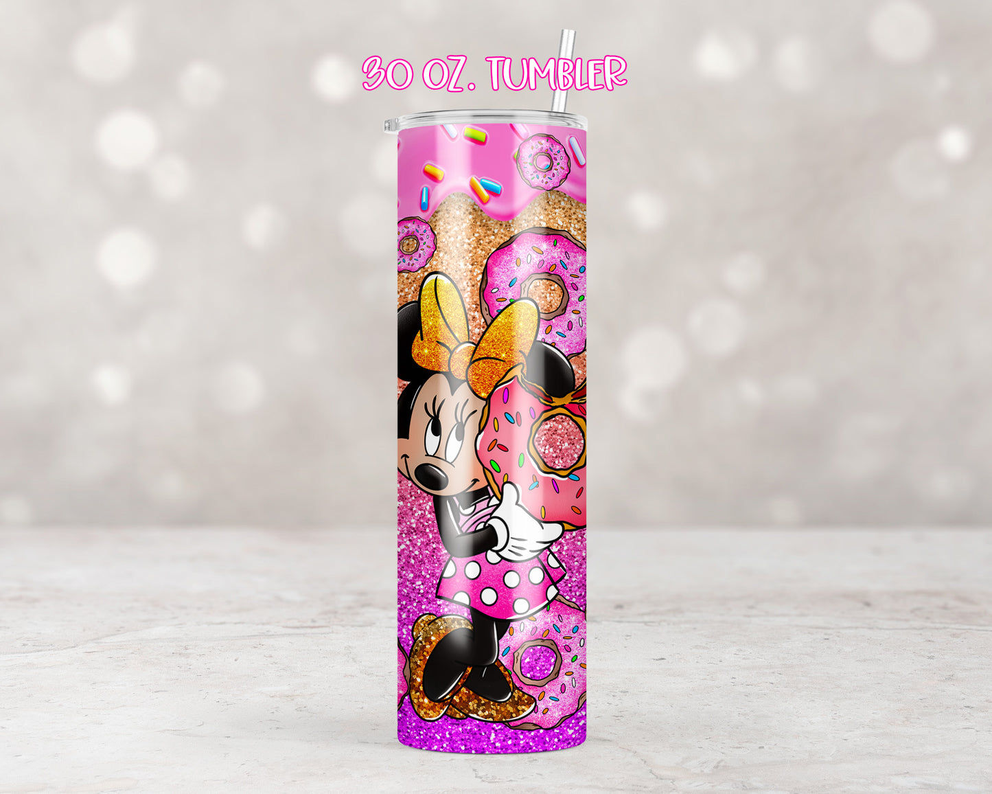 Donuts Pink Mouse Tumbler Transfers