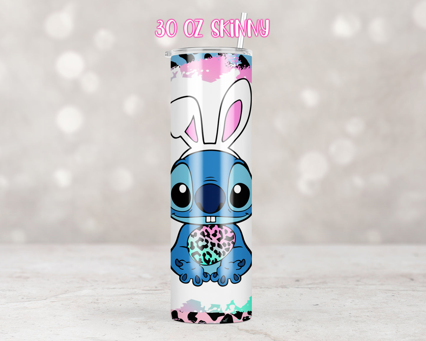 Easter Blue Alien Bunny Tumbler Transfers