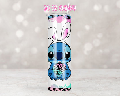 Easter Blue Alien Bunny Tumbler Transfers