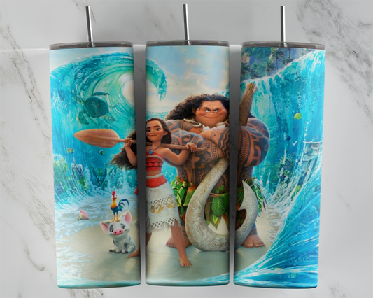 Island Princess and Friends Ready to press tumbler sublimation print