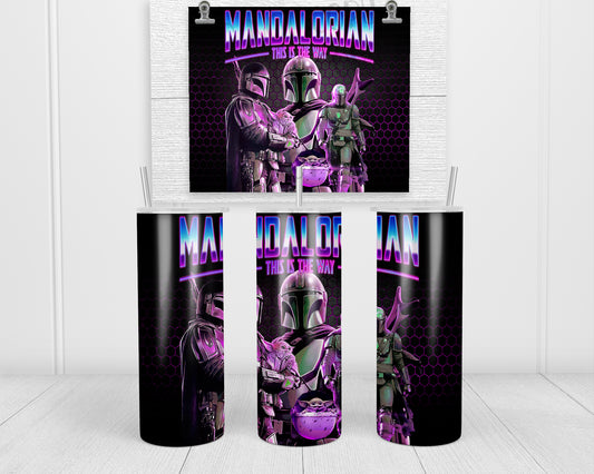 Dark Purple Baby Green Alien and Mando Tumbler Transfers