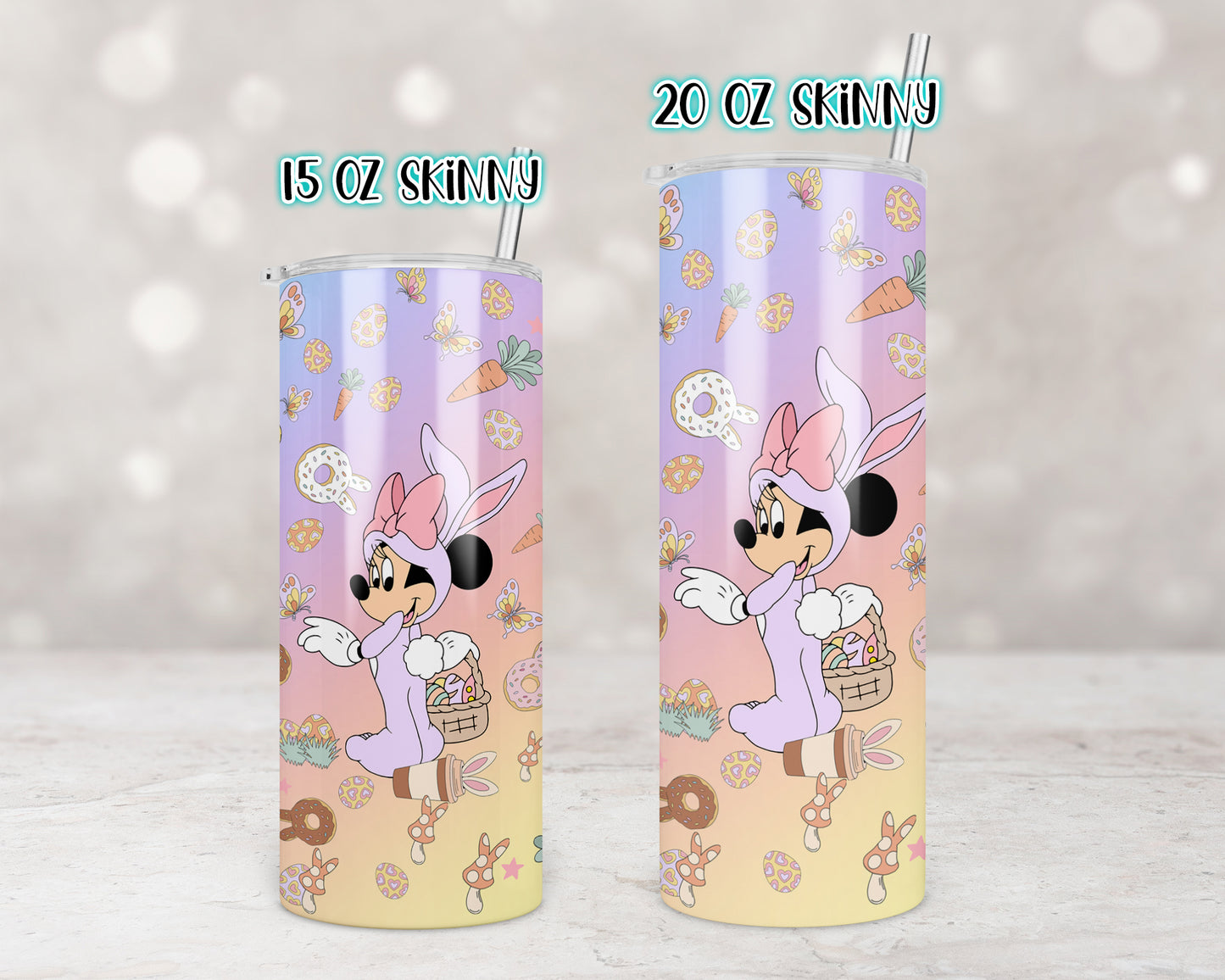 Easter Pastel Mouse Bunny Tumbler Transfers