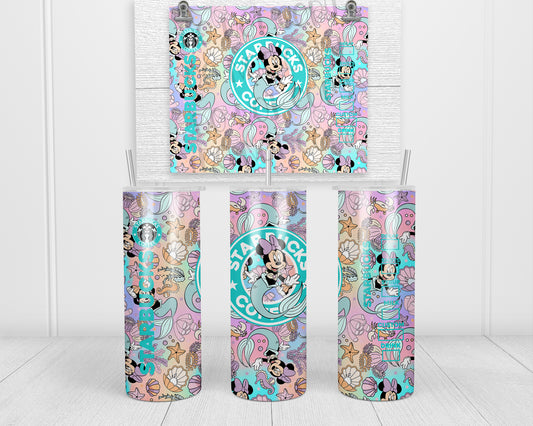 Pastel Mermaid Mouse Coffee Tumbler Transfers