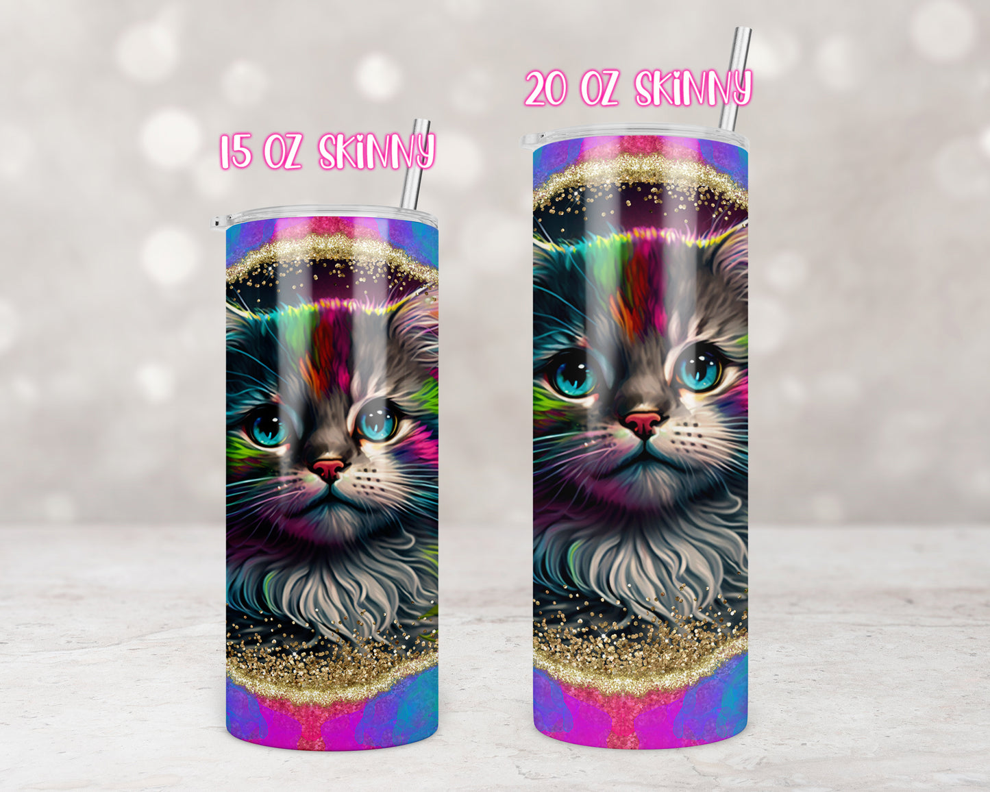 Rainbow Cat Tumbler Transfers