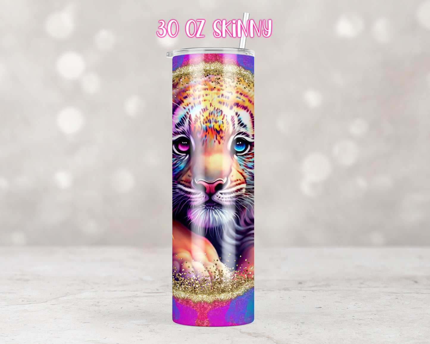 Rainbow Tiger Tumbler Transfers