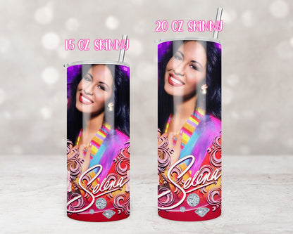 Selena Purple Flowers Tumbler Transfers