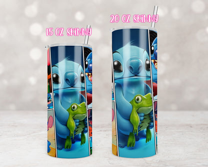 Blue Alien Collage Tumbler Transfers