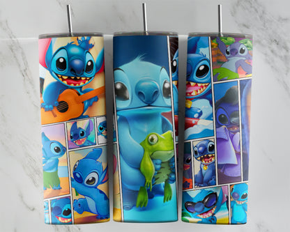 Blue Alien Collage Tumbler Transfers